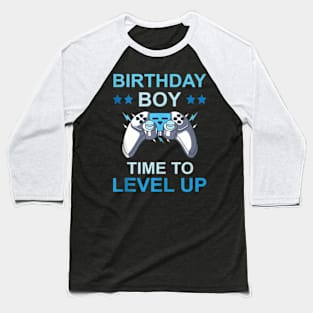 Birthday Boy Time To Level Up Video Game Birthday Boys Kids Baseball T-Shirt